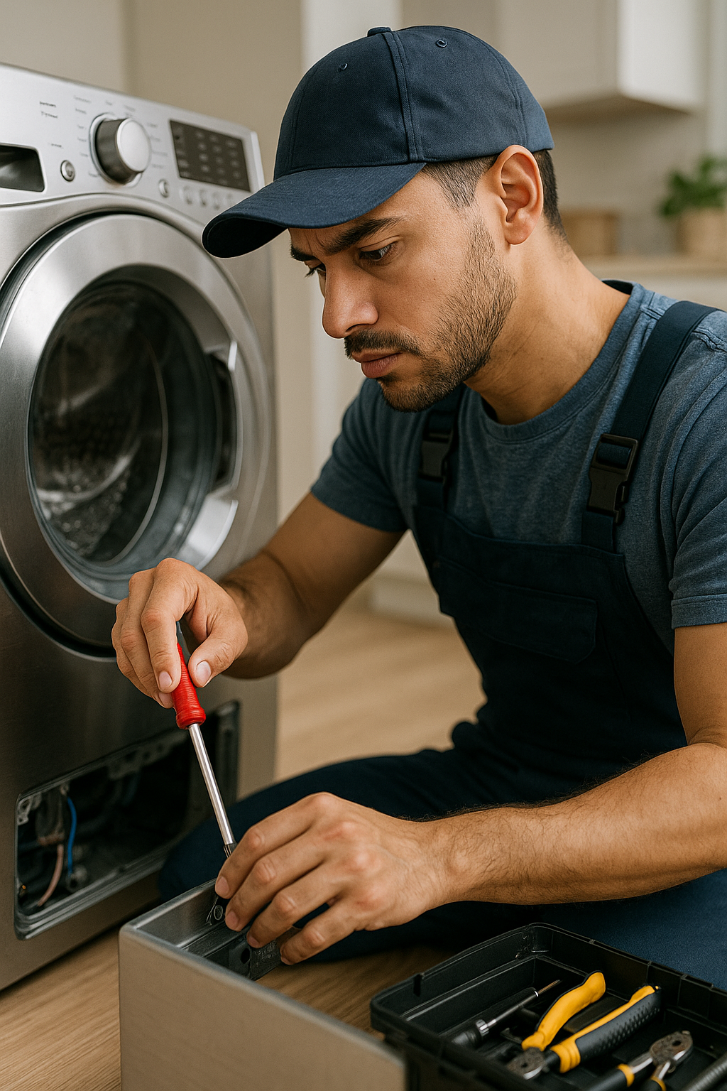 A man repairing an appliance